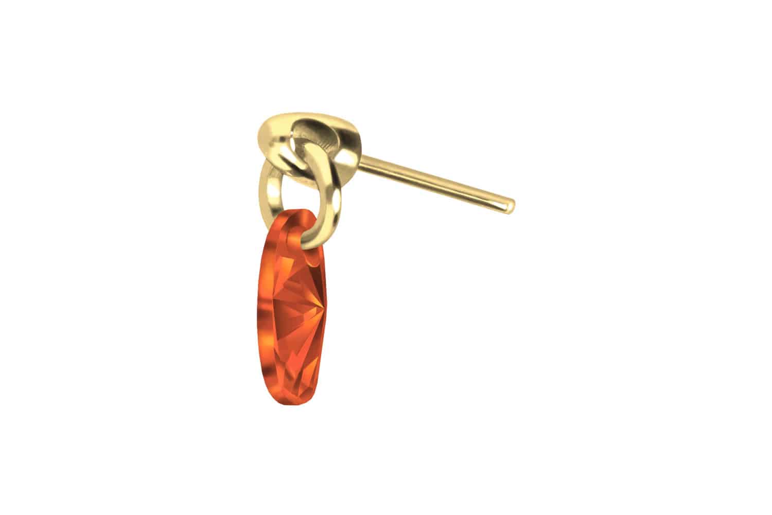 Titan Aufsatz mit Push Pin KRISTALLOVAL von Piercingline